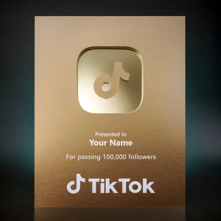 Tik Tok Gold Customized Award Plaque